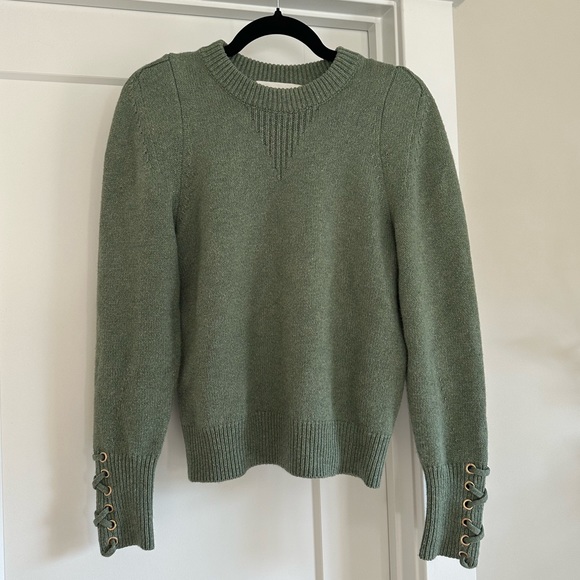 Ba&Sh Keane wool blend Sweater in green, size medium - Picture 2 of 10